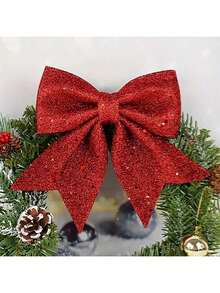 8pcs Large 5.9 Inch Bows - Elegant Red/Gold/Silver, Suitable For Trees, Wreaths, Gifts, Garlands - No Electricity Needed - Perfect For Christmas, Weddings, New Year, Birthdays - Luxury Party Decor, Christmas Wreath Decorations, Holiday Wreath Accessories, Shiny Sequin Effect, High Quality, Home Decor Accents - Multicolor - View 10