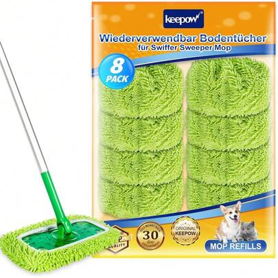 6er Pack für  Feuchte Bodentücher, Ideal für  Bodenwischer Nass, Waschbar für  Bodentücher Wiederverwendbar, Mikrofaser für  Wet, Trockene/Feuchte Bod