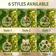 Personalized Christmas Ornaments With Name,Wooden Christmas Tree Ornaments 2025 With Custom Family Name For Kids Adults,Xmas Ornaments For Christmas Tree Gifts (01-6 Styles Of Christmas Ornament),Elegant Living,Artful Living - Multicolor - View 3