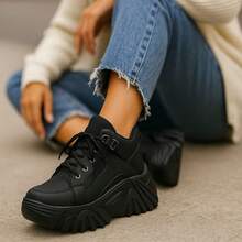 Women's Buffalo PM Sneakers With High And Soft Sole Platform With 7cm High Sole Promotion Immediate Shipping - 黑色 - 查看 6