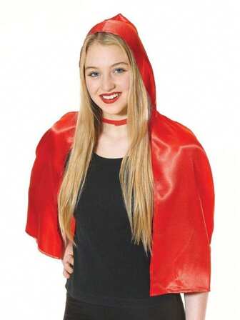 1pc Carnival Party Performance Christmas Small Shawl, Little Red Riding Hood Cape Short Style For Ladies, Suitable For Various Festivals, Halloween Performances, Celebration Costumes, Cos Role-Playing Costumes, And Cape Dressing