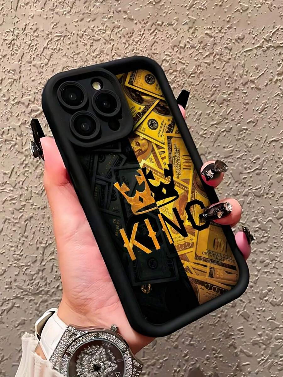 Creative Crown & Dollar Sign Pattern TPU Shockproof Phone Case, Compatible With Apple 17, 17 Pro Max, 17 Air, 16, 16 Plus, 15, 14, 13, 12, 11, XS, XR, X, 7, 8 Plus, Pro Max, 13 Pro Max, 16 Pro Max, Gifts For Women And Men - Multicolor - View 1