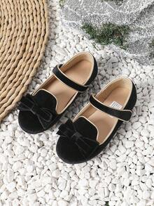 1 双可爱女婴皮鞋，平底幼儿学步鞋，时尚公主鞋，适合室内外穿着，适合婴儿学步，秋季 - 黑色 - 查看 3