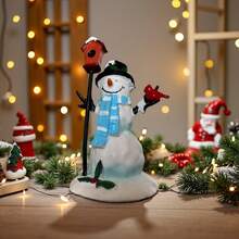 1pc Christmas Snowman Decor Ornament, Suitable For Home Office Desk Decoration, DIY Resin Craft - Multicolor - View 9