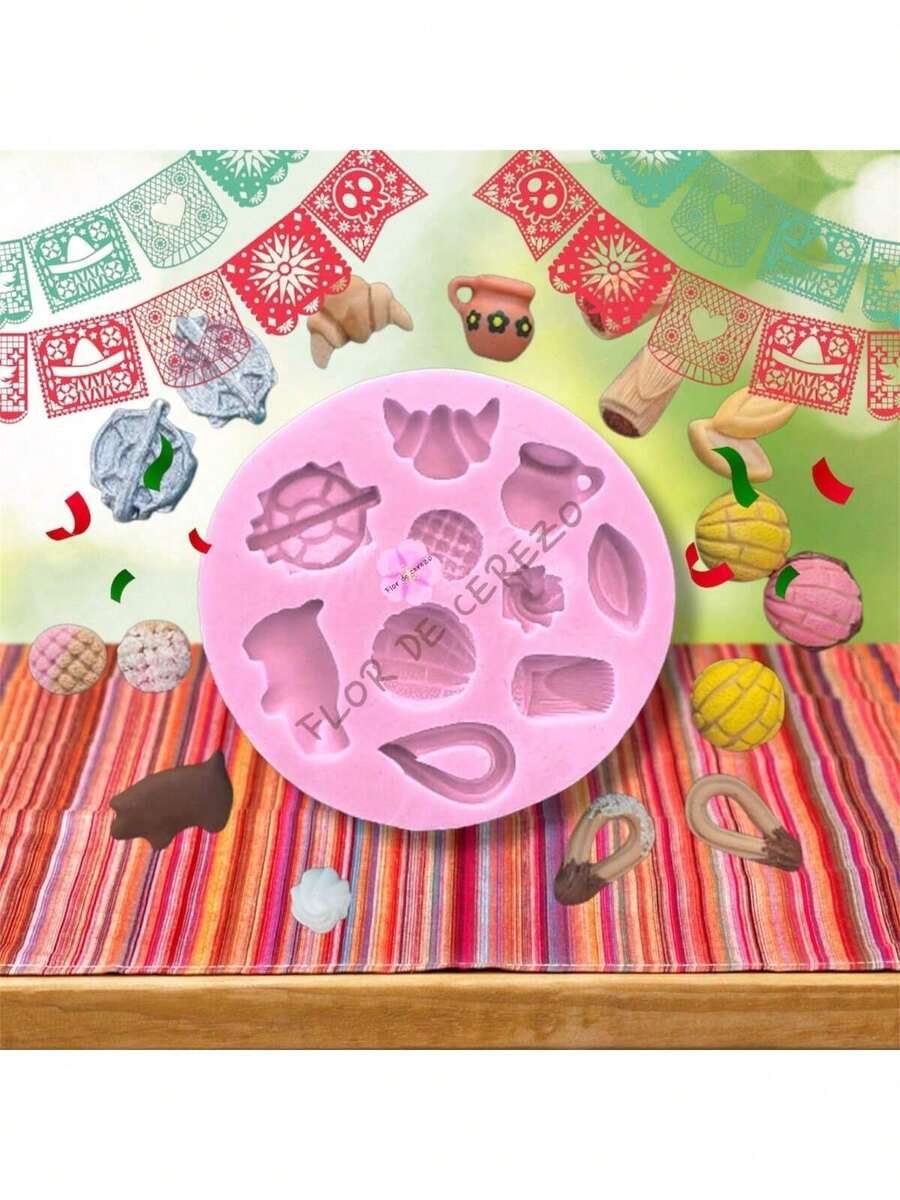 MOLDE DE SILICON ACCESORIOS MEXICANOS MINIS. VERIFICA LAS MEDIDAS PARA ASEGURARTE DE QUE ESTÁS DE ACUERDO CON EL TAMAÑO DEL MOLDE