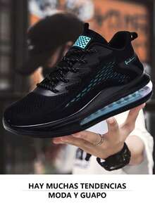 Nuevas zapatillas deportivas para hombre.Zapatos para correr al aire libre para hombres.Zapatos de malla transpirable para hombre., Estilo Moderno, Malla Transpirable, Cojín de Aire para Absorción de Impactos, Antideslizantes y Duraderos - Azul - Ver 2