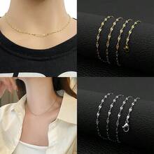 قلادتان فاخرتان من الفولاذ المقاوم للصدأ مطلية بالذهب والفضة، سلاسل قلادات من الفولاذ المقاوم للصدأ، مناسبة للحفلات والهدايا، مجوهرات ذات تصميم أنيق وعتيق، مناسبة للعطلات والتجمعات والمواعيد والهدايا والارتداء اليومي، هلال، صناعة راقية، مناسبة للسفر والمواعيد والحفلات وصيف المجوهرات والمجوهرات الغربية وإكسسوارات الشاطئ والحفلات الراقصة والشاطئ والصيف والمجوهرات والإكسسوارات