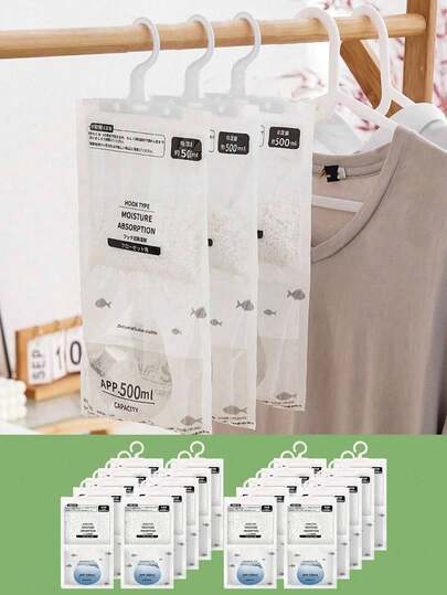 20-Pack Dehumidifying Bags, Moisture-Absorbing Hanging Bags, Closet Moisture Absorption, Clean , Suitable For Kitchens, Bedrooms And Wardrobes