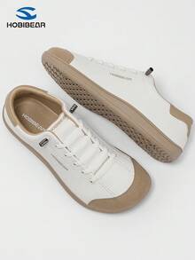 HOBIBEAR Wide Toe Box Barefoot Shoes One Stirrup Men Women Minimalist Breathable Comfortable Trail Running Walking Shoes PU Leather Surface(Less Than Half A Size)