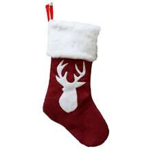 1 Peça Meia de Natal, Estilo Clássico, Árvore de Natal, Floco de Neve, Padrão de Alce, Decoração de Feriado, Meias de Armazenamento, Podem ser Usadas para Pendurar na Lareira, Escada, Decoração de Festa Temática, Ano Novo, Melhor Opção de Presente de Natal