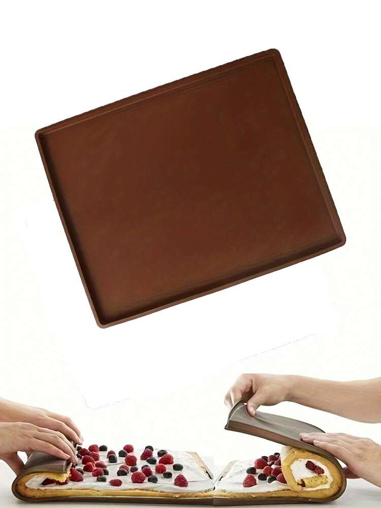 1 片纯色硅胶防水耐高温瑞士卷蛋糕垫，可放入烤箱和微波炉，硅胶瑞士卷模具，烘焙工具，厨房小工具，返校季，婚礼季，万圣节派对，蛋糕店，家庭厨房。 - 彩色 - 查看 12