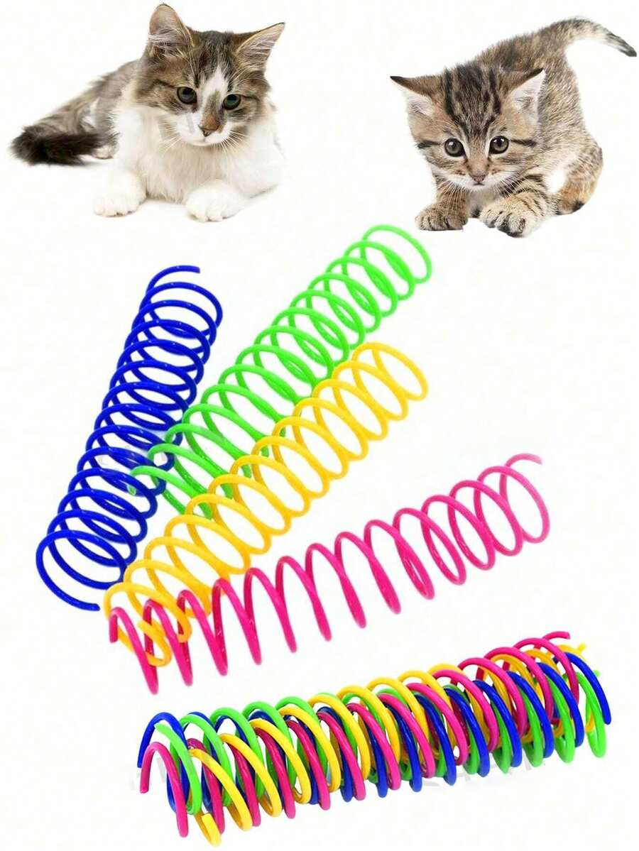 Cat Toys, Cat Spring Ball Retractable Spring Toys, Colorful Spring Tubes, Interactive Rolling Ball Colorful Lively Coils, Spring Action Toys For Caged Mice, Cat Pet Supplies Indoor, Sturdy And Long-Lasting, Encourages Cats To Exercise, Random Color