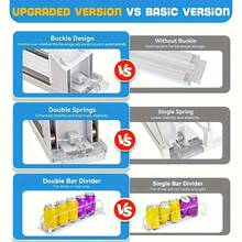 3pcs/5pcs Adjustable Refrigerator Beverage Rack, Soda Can Organizer, Drink Pusher, Beverage Bottle Storage Shelf, Suitable For Food Compartment & Kitchen, Space Saving, Easy Access Design