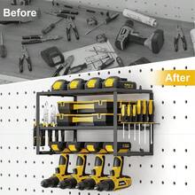 2 Pack Power Tool Organizer- Power Drill Tool Holder- Heavy Duty Tool Shelf & 3 Layers Tool Rack Cordless Drill Holder- Floating Tool Shelf Wall Mounted Tool Storage Rack For 8 Drill Holders - Gói 2 - Xem 6