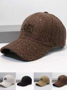 1 Stück modische, lässige Pailletten-Buchstaben Baseballkappe - geeignet für stilvolle Outfits beim Ausgehen - auch geeignet für Tennis, Badminton, Baseball