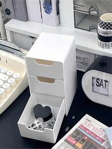 1pc Desktop Storage Box, Multi-Purpose Mini Plastic Storage Box With Drawer, Suitable For Desktop Or Wall-Mounted - Space Saving, Can Hold Cosmetics And Accessories, Handbag Shape Design, Mixed Colors, Portable Jewelry Box, Small Jewelry Box, Home Jewelry Organizer, Travel Organizer, Mini Storage Box, Travel Jewelry Zipper Box,Room Decor - Multicolor - View 6