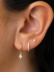 4pcs/Set Clover Stud Earrings, Creative Design, Minimalist, Elegant Vintage, Sweet Romantic Style, Classic Fashion Casual, Suitable For Valentine's Day, Eid, Daily Wear, Party, Holiday, Affordable Gift Choice