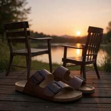 Sandals For Men In Black AN In Genuine Leather - Rỉ Nâu - Xem 3