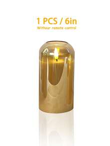 3 件无焰蜡烛灯，带定时器/遥控器，电池供电，LED 许愿蜡烛灯，浪漫氛围装饰灯，无烟电子 LED 蜡烛，桌面装饰灯，温暖蜡烛灯，适用于圣诞节、情人节、万圣节、家居、求婚、婚礼、礼物、生日装饰、派对 - 金色 - 查看 10