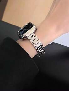 1 件女式不锈钢可调节表带，适用于 Ultra3 2 1 SE S10 S9 S8 S7 S6 S5 S4 S3 S2 S1 系列，年轻时尚，男女通用替换智能手表表带，金属表带，轻薄，38 毫米 40 毫米 41 毫米 42 毫米 44 毫米 45 毫米 49 毫米 46 毫米（不含手表） - 銀色 - 查看 2