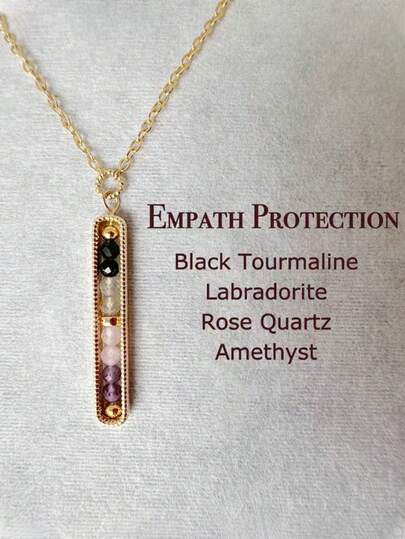 Exquisite Guardian And Balance Necklace, 3mm Crystal, Black Tourmaline, Clear Quartz, Smoky Quartz, Hematite, Suitable For Her, Sister, Daughter Gift