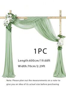 1 块雪纺桌布，30x300cm/70x300cm/70*600cm，乡村风格透明桌布，适用于新娘婚礼、生日派对、餐桌装饰 - 草綠色 - 查看 14