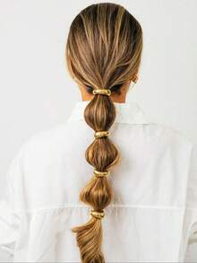 Women's Elegant Metal Hair Ties, Minimalist Headwear Suitable For Thick Hair, Fashion Hair Accessories For Party, Daily Clothing Decor - Vàng - Xem 6