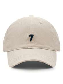Șapcă de baseball minimalistă pentru femei, 1 buc., cu design rafinat brodat cu numărul 7, material moale și respirabil, curea reglabilă pentru o potrivire perfectă, accesoriu elegant pentru cap, ieșiri casual zilnice, sporturi în aer liber, modă stradală - Indispensabil pentru modă - Femei în avangardă