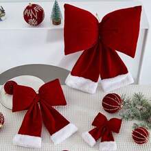 Laços de Natal, Decoração de Guirlanda de Laços, Laço Grande para Topo de Árvore de Natal, Laços de Árvore de Natal, Guirlanda de Laço, Artigos para Festa, Enfeites de Natal para Porta, Lareira, Escadas, Corrimão, Varanda, Laços de Natal, Nós de Laço de Veludo com Punho de Pelúcia Branco Super Macio para Guirlandas, Ao Ar Livre, Embrulho de Presente, Topo de Árvore, Decorações de Festa de Natal para Família no Inverno, Fita de Árvore de Luxo para Decoração, Laços de Guirlanda Portáteis, Fita de Guirlanda Portátil para Decoração de Árvore - Vermelho - Ver 8