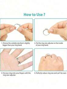8/16/24pcs Transparent Ring Sizer Adjuster, Invisible Ring Resizer, Women Loose Ring Size Reducing Invisible Adhesive, DIY Sewing Jewelry Tools Set - Fit For Wedding Rings & Jewelry Comfort, Reducing Ring Guard For Loosen Rings - Multicolor - View 10