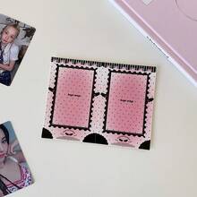 1" DIY Photo Frame Keychain, Korean Style Aesthetic Film Paper Clip Frame, Student Scrapbooking Decor Adhesive Photo Holder