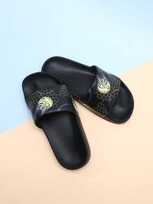 Kids' Foam Slippers, Cartoon Football Design, Non-Slip Soft Bottom, Modern Sports Style, Lightweight, Boys' Indoor Casual Sandals - Black - View 14