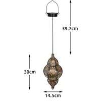 Outdoor Waterproof Hanging Solar Lantern, Moroccan Solar Lantern For Outdoor Garden Decoration, Outdoor Hanging Lantern Gardening Gift, Suitable For Yard, Terrace, Lawn Decoration Christmas - Màu vàng - Xem 3