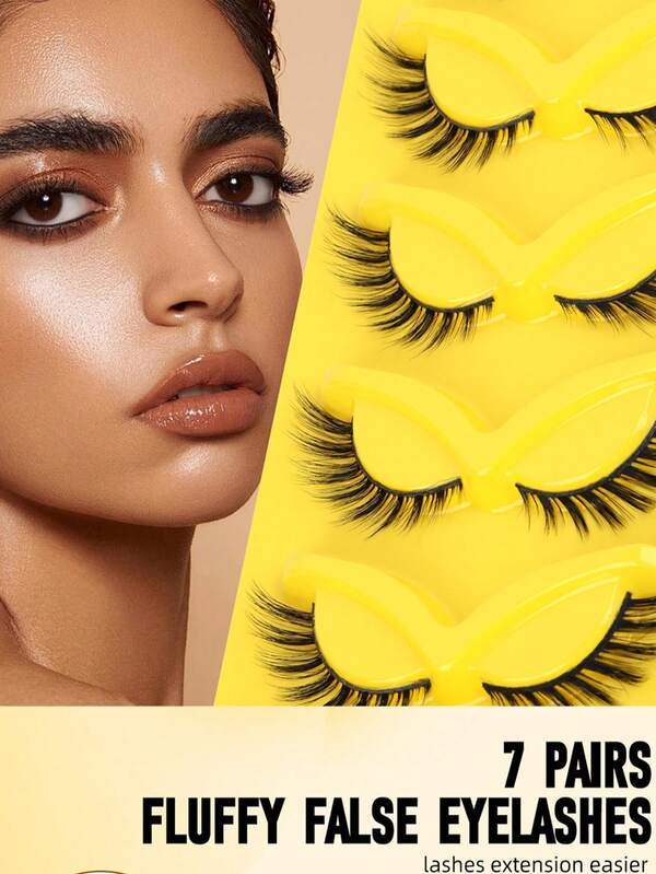5 Pairs Cat Eye Faux Mink Lashes, Curled, Volumized, Elongated Winged Eyelashes, Soft & Comfortable, Self-Adhesive