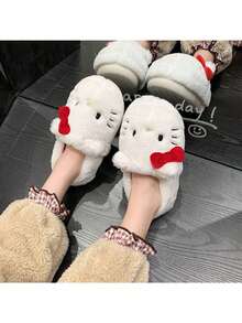 Sanrio نعال قطنية مبطنة بالكامل بشكل كيوت لشخصية هالو كيتي من سانريو، مناسبة للنساء في فصل الخريف والشتاء للاستخدام الخارجي والداخلي، مانعة للانزلاق، أحذية منزلية دافئة، إكسسوار ضروري لكل امرأة، (قد يتم شحن أنماط عشوائية)، ضروريات العطلات، الخريف، ، عيد الميلاد، الكرنفال، اليوم الوطني، الخريف، عيد الاستقلال