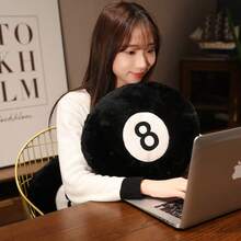 Simulation Black Eight Pillow Black 8 Plush Cushion Home Living Room Bedroom Decoration Halloween, Christmas Party Ornaments Decorative Pillow - 多色 - 查看 3