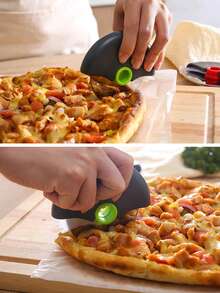 1-3pcs Stainless Steel Pizza Cutter Wheel With Blade Cover - Multicolor - View 2