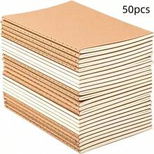 20pcs, 5pcs Small Size Kraft Paper Pocket Notebooks, Ideal For Travel, School And Office, Blank/Lined Pages, Diary/Memo Pad, Brown Cover, Back To School Supplies