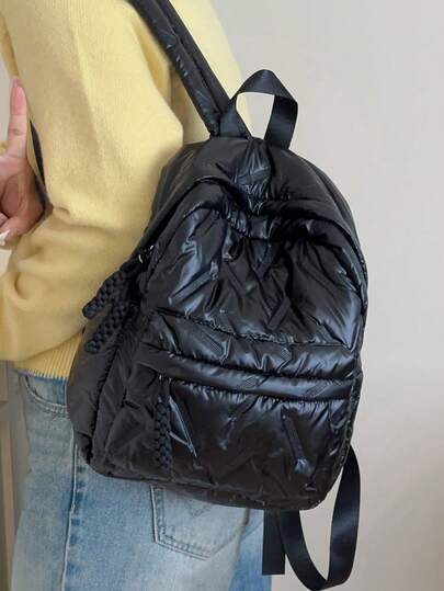 Mini Backpack, Corduroy Solid Color Small Backpack, Small Schoolbag