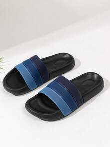 Sandálias masculinas de praia em patchwork com blocos de cores, EVA (copolímero de etileno-acetato de vinila), casuais, esportivas, leves, antiderrapantes, da moda, chinelos de secagem rápida para ambientes internos e externos, para todas as estações