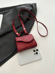 Bolso de mano mini de unicolor para mujer - Rojo - Ver 7