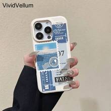 Funda para teléfono con textura de lichi y letras adhesivas azules. Compatible con phone 16 Pro Max, 16, 15 Pro, 14, 14 Plus, 13, 13 Pro, 12 Pro y 12 Pro Series. Resistente al desgaste y a las huellas dactilares. - Marrón - Ver 5
