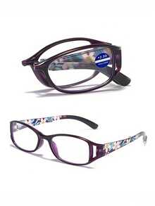 3Pcs Portable Folding Reading Glasses For Women,Oval Frame, Light Eye Glasses,Women's Office Magnification Readers, For Women Men - Casual Chic Lightweight,Flower Printed, Computer&Daily Use,1.0 To 4.0