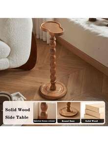 طاولة جانبية على شكل قرع خشبية، طاولة قهوة عتيقة، طاولة كنبة، مناسبة للغرفة المعيشية والنوم والمكتب، باللون الأسود، طاولة خارجية متحركة