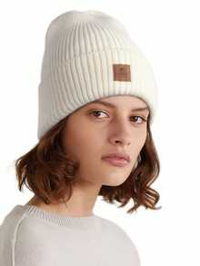 1pc Women Beanie Cuffed Thick Knitted Beanie Hat, Unisex Winter Hat Beanies Skull Cap, Outdoor Accessory