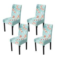 1/4/5/6/7/36 pièces Ensemble de housses de chaise/housses imprimées de canne de bonbon rayée rouge et blanche et de flocon de neige, convient pour la maison, le restaurant, l'hôtel, idéal pour la décoration quotidienne moderne. La nappe s'adapte à une table carrée, la housse de chaise élastique est lavable.