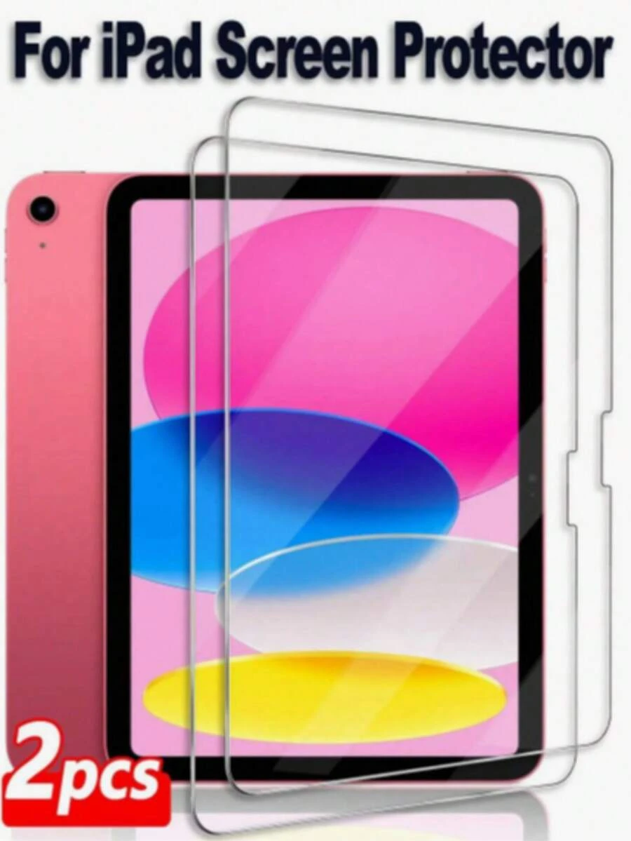 2pcs Tempered Glass Screen Protector HD Clear Anti-Scratch Anti-Fall Full Coverage Anti-Fingerprint Compatible With Ipad Air 4/5/6/7, 7-10, 11 A16(2025) Back To School 2026 Student Essential