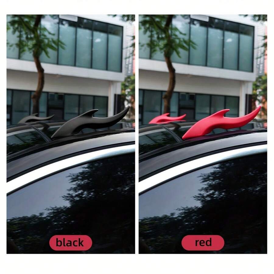 Car Cool Dragon Horn 3D Body Decoration Sticker, Creative Roof Decoration Sticker, EVA Material Car Exterior Decoration Christmas Gift