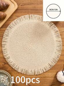 1/4/6/12 件波西米亚风格纸质圆形餐垫，防滑垫适用于家庭厨房餐桌，适合节日、派对、生日、婚礼、晚宴、咖啡桌、秋冬装饰（注意：材质为纸，不可水洗） - 彩色 - 查看 19