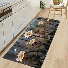1 szt. mata podłogowa do kuchni z aksamitu w stylu vintage, wycieraczka do przedpokoju, odporna na zabrudzenia i łatwa do czyszczenia, zmywalna